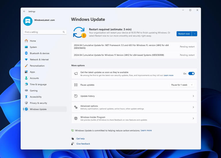 微软推出适用于Windows 11 24H2的KB5036908 大版本更新即将推出